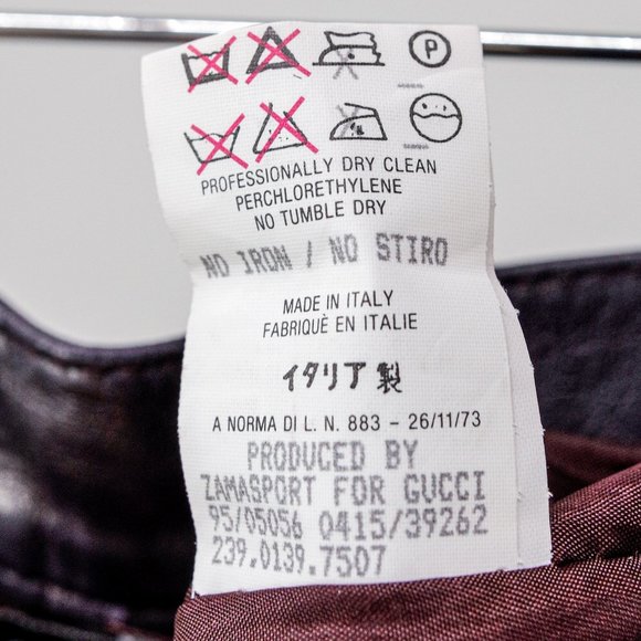 90s Gucci Aubergine Leather Pants - Picture 11 of 12